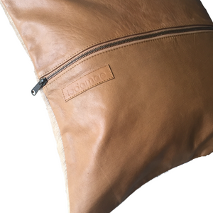 cushion tan leather + cowhide