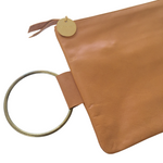 ' KLARC ' caramel leather clutch