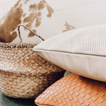 cushion white perforated leather