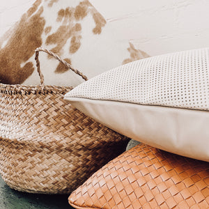 cushion white perforated leather ledamae