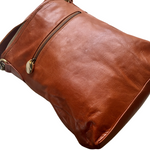 ' BILLIE ' tan leather + tan cowhide handbag