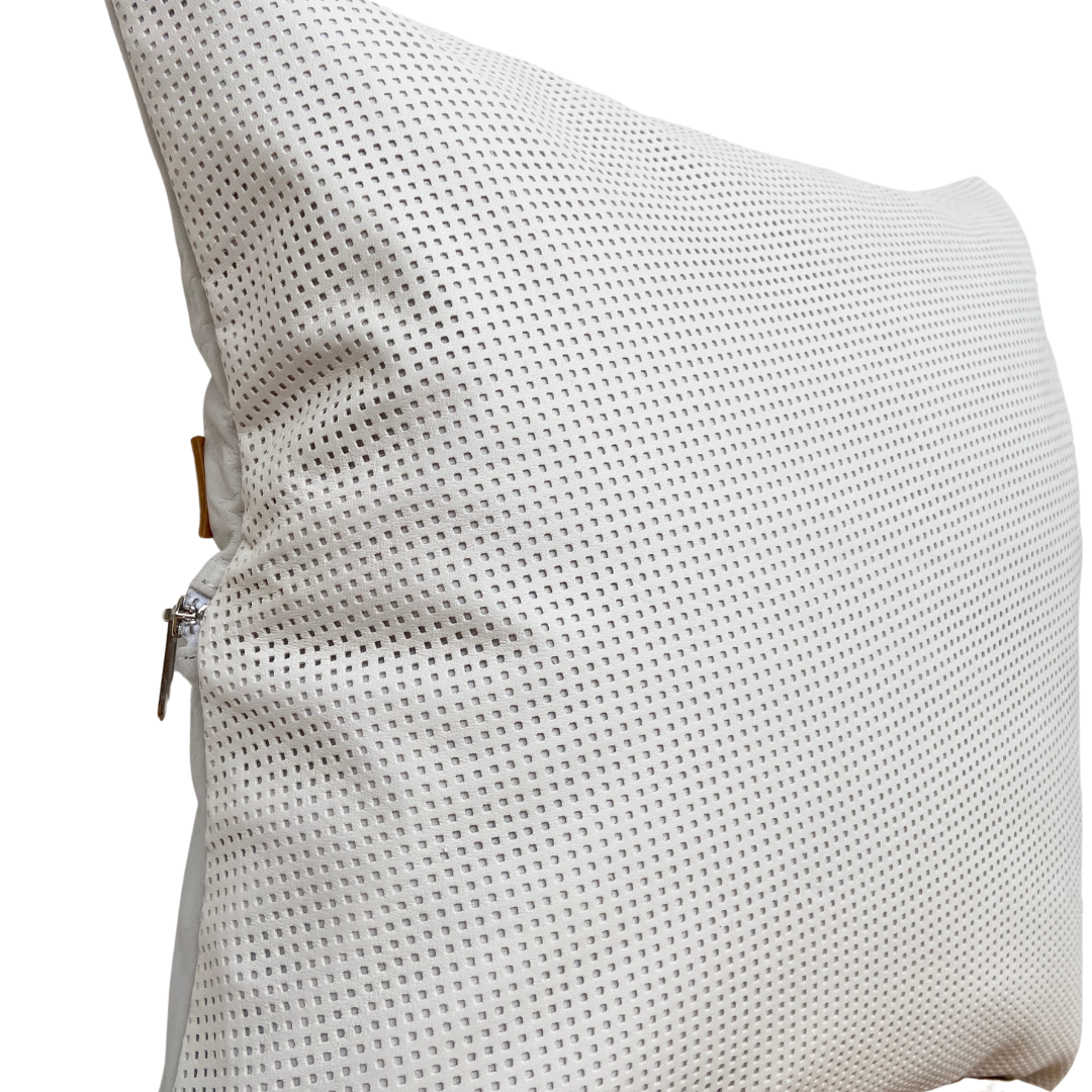 cushion white perforated leather