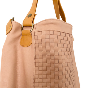 ' BRADLEY ' plush leather weave handbag