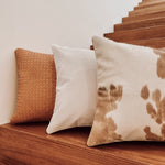 cushion tan + white leather + cowhide