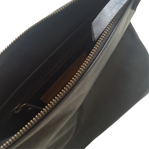 ' KLARC ' black leather clutch