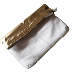 ' MAE ' gold + white leather clutch