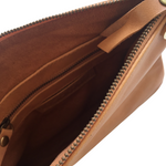 ' KLARC ' caramel leather clutch