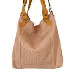 ' BRADLEY ' plush leather weave handbag