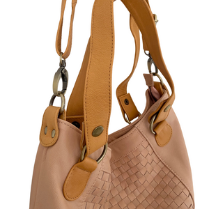 ' BRADLEY ' plush leather weave handbag