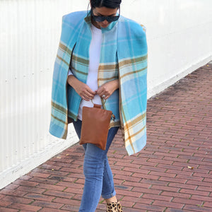 ' KLARC ' tan leather clutch
