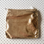 ' MAE ' gold + white leather clutch