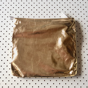 ' MAE ' gold + white leather clutch