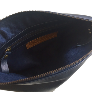' KLARC ' navy leather clutch