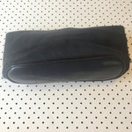 'BROOKLYN' black leather + black cowhide makeup/toiletry bag